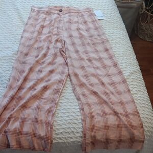 Plaid Wide-Leg Pants